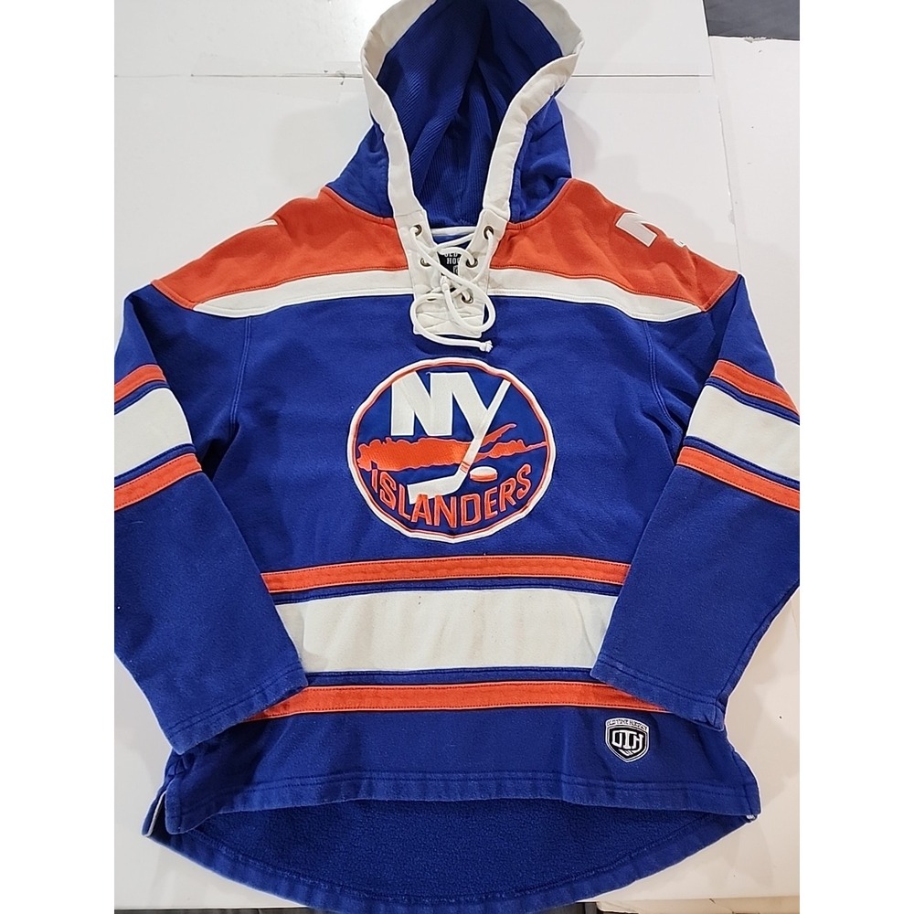 NY Islanders Old Time Hockey Lacer Hoodie Men's Small Blue OTH Jersey Sweatshirt